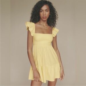 Reformation Yellow Baby Doll Dress